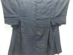 アンティーク　木綿本場久留米絣　小格子模様単衣男物着物